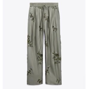 Zara NWT sequin satin effect pants